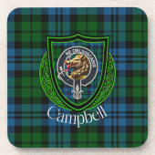 Campbell Scottish Clan Tartan & Crest コースター (正面)