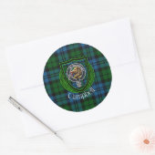 Campbell Scottish Clan Tartan & Crest ラウンドシール (封筒)