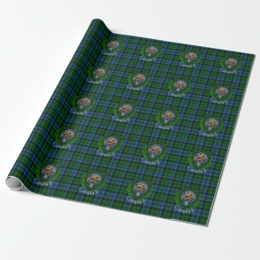Campbell Scottish Clan Tartan & Crest ラッピングペーパー (アンロールド)