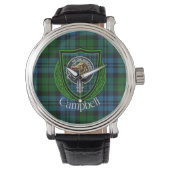 Campbell Scottish Clan Tartan & Crest 腕時計 (正面)