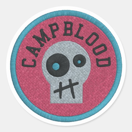 CampBloodスカリーメリットバッジステッカー ラウンドシール (正面)