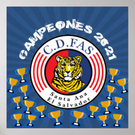 Campeones 2021 C.D. FASエルサルバドル ポスター