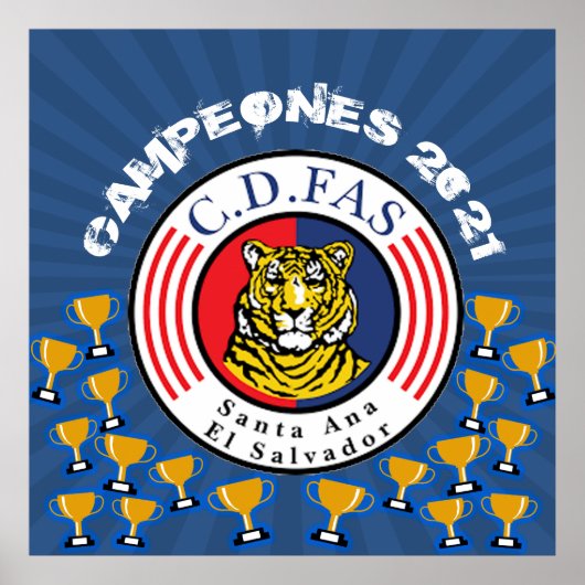 Campeones 2021 C.D. FASエルサルバドル ポスター (正面)