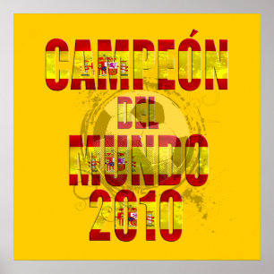 Campeonn Del Mundo 2010年のEspañaのfutbol ポスター