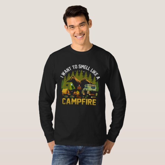 Camper Camping  Campfire Tシャツ (正面フル)
