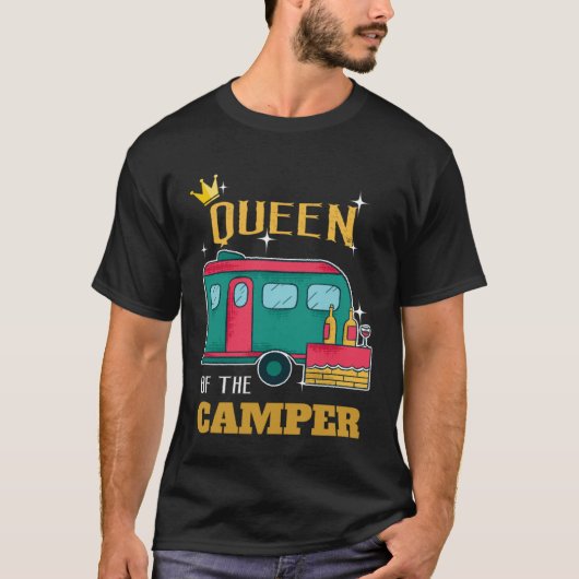 Camper  Camping Queen Themed Apparel Tシャツ (正面)
