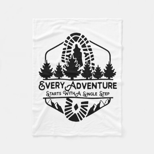 Camper Everyday Adventure Start With A Single Step フリースブランケット (正面)