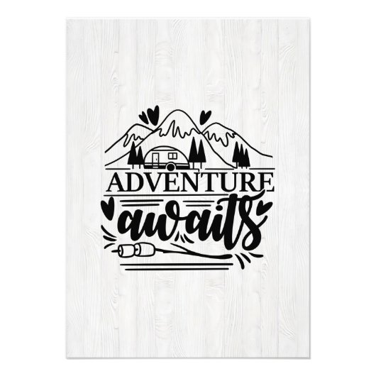 Camper Gift Adventure Awaits フォトプリント (正面)