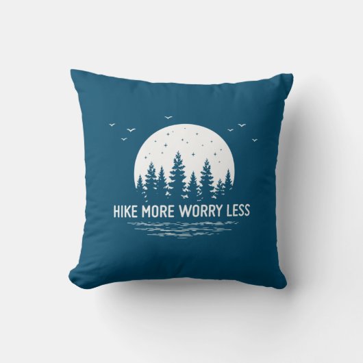 Camper Gift | Hike More Worry Less Birthday クッション (正面)