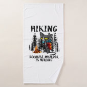 Camper Gift | Hiking Because Murder Is Wrong Xmas バスタオル (バスタオル)
