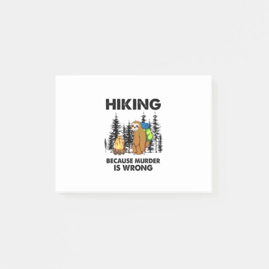 Camper Gift | Hiking Because Murder Is Wrong Xmas ポストイット (正面)