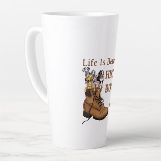 Camper Gift | Life Is Better In Hiking Boots Dog カフェラテマグ (左アングル)