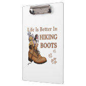 Camper Gift | Life Is Better In Hiking Boots Dog クリップボード (左)