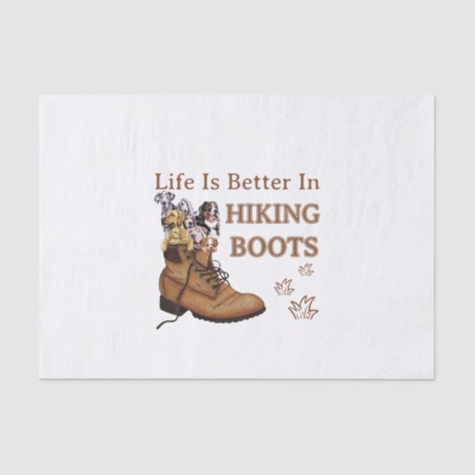 Camper Gift | Life Is Better In Hiking Boots Dog 薄葉紙 (正面)