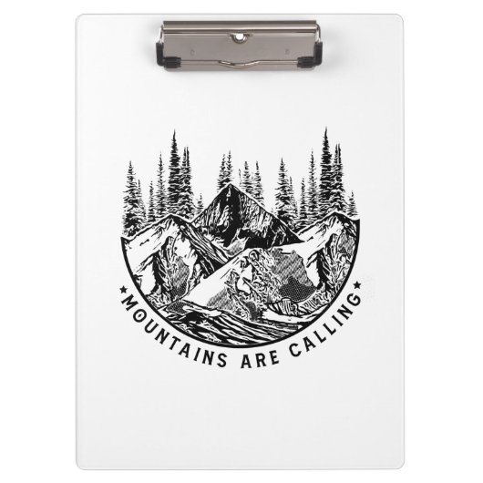 Camper Gift | Mountains Are Calling Birthday クリップボード (正面)