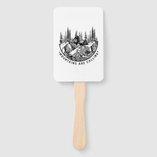 Camper Gift | Mountains Are Calling Birthday ハンドファン (正面)