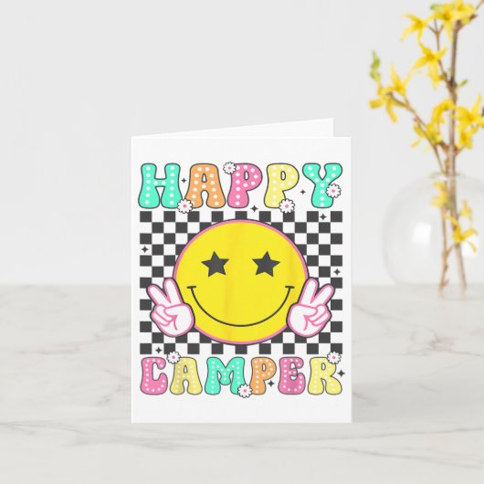 Camper Happy Summer Camp Camping For Men Women Kid カード (黄色い花)