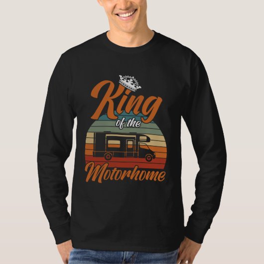 Camper King Of The Motorhome Camping Trailer Tシャツ (正面)