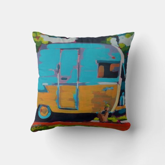 Camper Painting - Gift for Camping Lovers クッション (裏面)