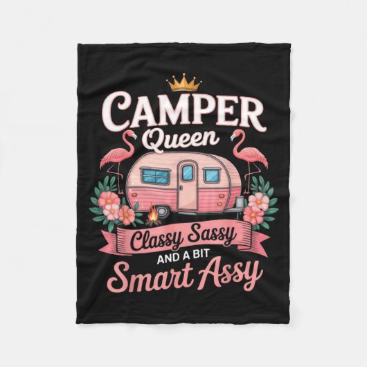 Camper Queen Cly Sy Smart Y Camng Rv Women  フリースブランケット (正面)