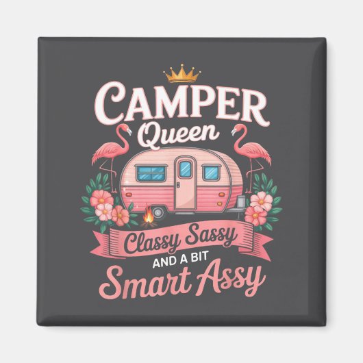 Camper Queen Cly Sy Smart Y Camng Rv Women  マグネット (正面)