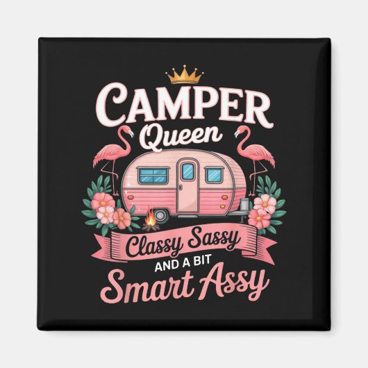 Camper Queen Cly Sy Smart Y Camng Rv Women  マグネット (正面)