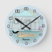 Camper Trailer Clock ラウンド壁時計 (正面)