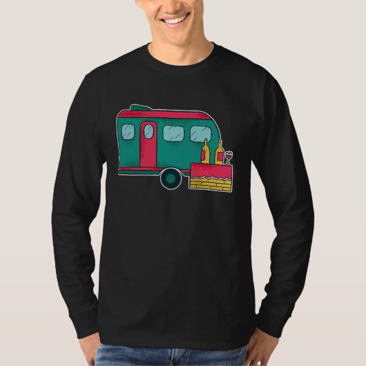 Camper Van Wine Cute  Outdoor Tシャツ (正面)