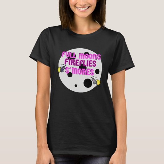 Campers Full Moons Fireflies Smores Tシャツ (正面)