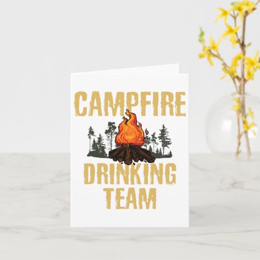 Campers Gift - Campfire Drinking Team Camping Outd カード (黄色い花)