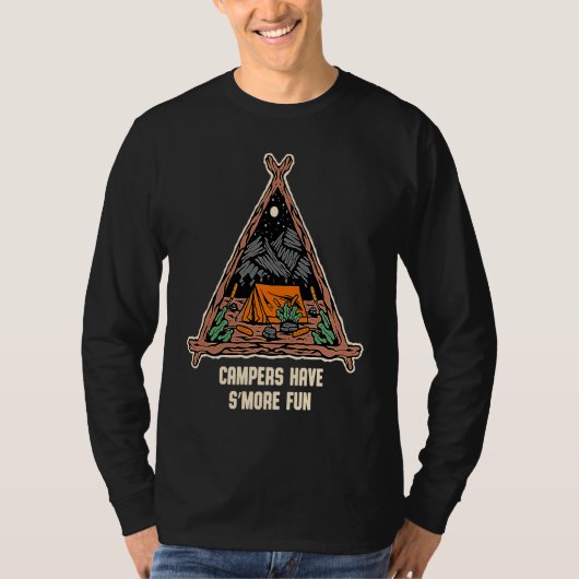 Campers Have Smore Fun Camping Sayings Camp Quotes Tシャツ (正面)