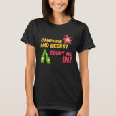 Campfire and beers count me in tシャツ (正面)