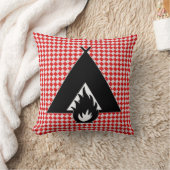 Campfire and Tent on Picnic Table Pattern クッション (ブランケット)