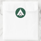 Campfire and Tent Symbol ラウンドシール (バッグ)