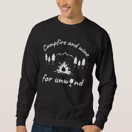 Campfire and wine for unwind スウェットシャツ (正面)