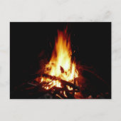 Campfire Burning at Night Postcard ポストカード (正面)