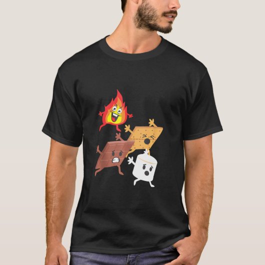 Campfire Chasing Smores S'mores Camping Tシャツ (正面)