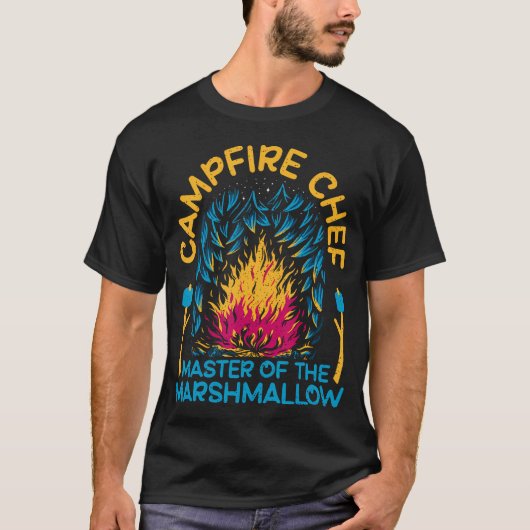 Campfire Chef Master Of The Marshmallow Hiking Tシャツ (正面)