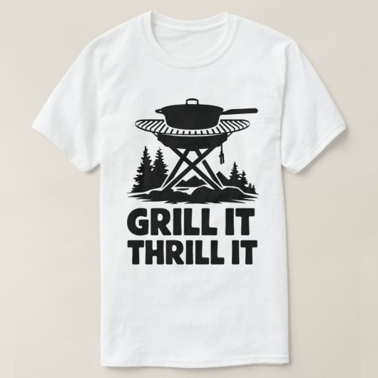 Campfire Cooking Grill Adventure Quote Design Tシャツ (デザイン正面)