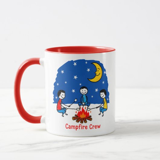 Campfire Crew Kids Crayon Night Scene マグカップ (左)