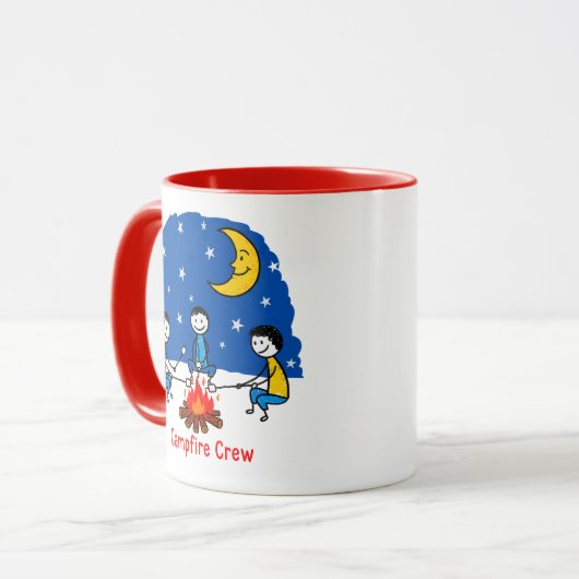 Campfire Crew Kids Crayon Night Scene マグカップ (正面左)