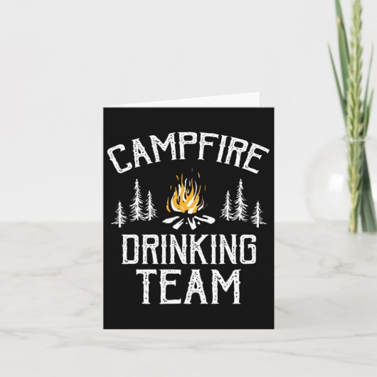 Campfire Drinking Team Camping Lovers Camper  カード (正面)