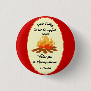 Campfire Friendsのユーモアへようこそ 缶バッジ