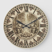Campfire Gnomes Wall Clock  ラージ壁時計 (正面)