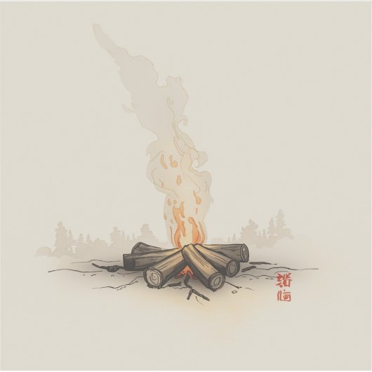 campfire-inspired painting images シール (正面)