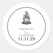 Campfire Love Wedding ラウンドシール (正面)