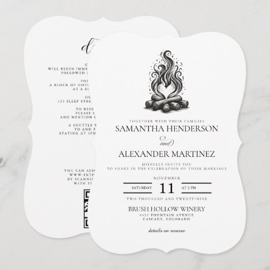 Campfire Love Wedding 招待状 (正面/裏面)