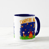 Campfire Magic Kids Camping Night Art マグカップ (正面右)