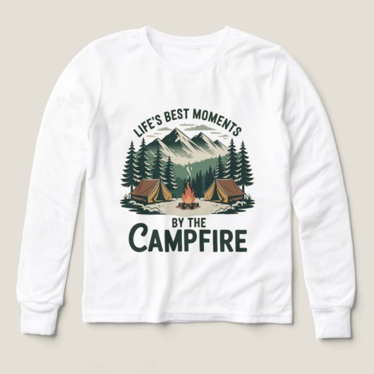 Campfire Moments - Girls’ Tents & Mountains Kids’ (デザイン正面)