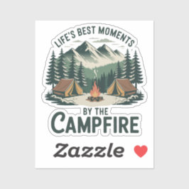Campfire Moments Sticker | Retro Camping Tent シール